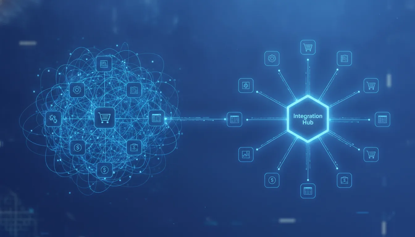 ERP applications connected through an integration platform